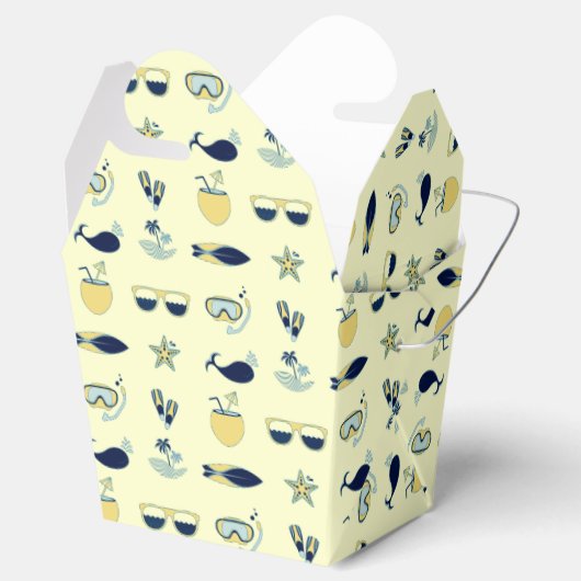 Trendy zomer pictogrammen patroon bedankdoosjes (Geopend)