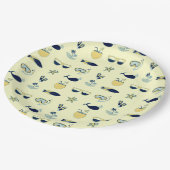 Trendy zomer pictogrammen patroon papieren bordje (Gekanteld)