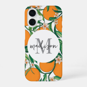 Trendy Zomer Sinaasappels Citrusfruit Bloesem Patr iPhone 16 Hoesje