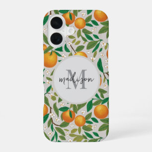Trendy Zomer Sinaasappels Citrusfruit Bloesem Patr iPhone 16 Hoesje