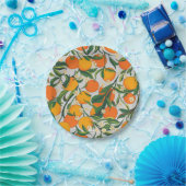 Trendy zomer Sinaasappels citrusvruchten bloesem p Papieren Bordje (Feest)