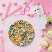 Trendy zomer Sinaasappels citrusvruchten bloesem p Papieren Bordje (Feest)