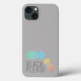 trendy zomer " strand alsjeblieft " , kleurrijke a iPhone 13 hoesje