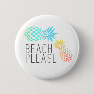 trendy zomer " strand alsjeblieft " , kleurrijke a ronde button 5,7 cm
