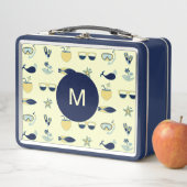 Trendy zomer symbolen patroon Monogram (In situ)