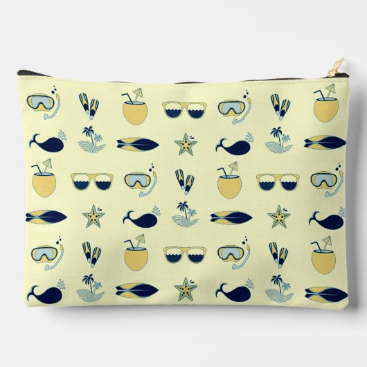 Trendy zomer symbolen patroon Monogram Etui (Achterkant)