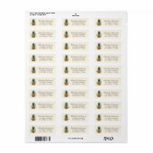 Trendy Zomer Tropische Ananas Retouradres  Etiket (Full Sheet)