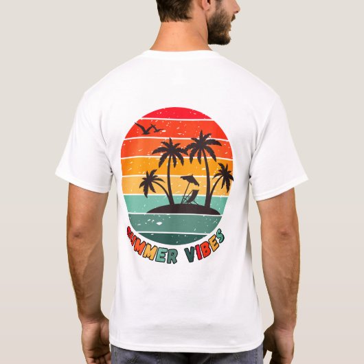 trendy "zomer vibes" t-shirt (Achterkant)