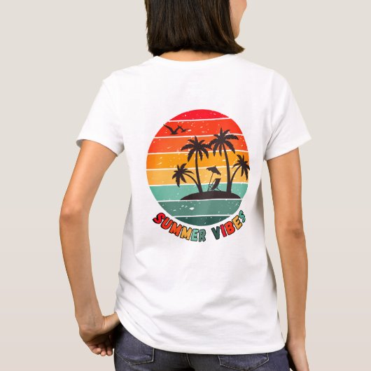 trendy "zomer vibes" t-shirt (Achterkant)
