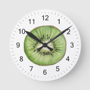 Trendy Zomer Waterverf Fruit Kiwi Ronde Klok