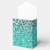 trendy zomeraqua green leopard animal print bedankdoosjes (Geopend)