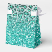 trendy zomeraqua green leopard animal print bedankdoosjes (Achterkant)
