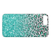 trendy zomeraqua green leopard animal print Case-Mate iPhone case (Achterkant (Horizontaal))