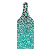trendy zomeraqua green leopard animal print snijplank (Voorkant)