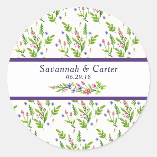 Trendy zomerbloemen bruiloft Sticker (Voorkant)