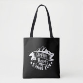 Trendy zomercamping l Zwart-wit Tote Bag (Voorkant)