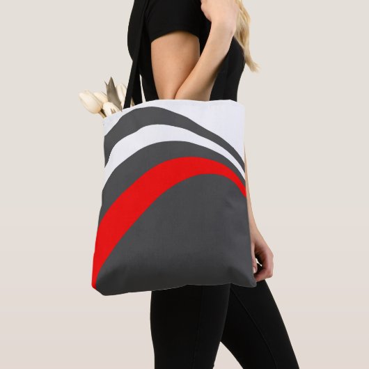 Trendy zomerminimalistische strepen tote bag (Dichtbij)