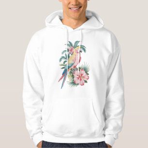 Trendy zomerstrand Parrot en Hibiscus Bloemen Hoodie