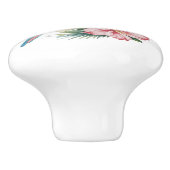 Trendy zomerstrand Parrot en Hibiscus Bloemen Keramische Knop (Zijkant)