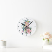 Trendy zomerstrand Parrot en Hibiscus Bloemen Ronde Klok (Huis)
