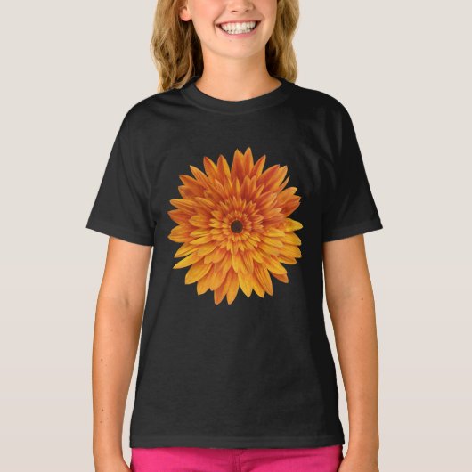 trendy zonnebloem bloemig t-shirt (Voorkant)