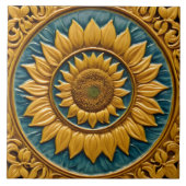 Trendy zonnebloemen mooi Collectie Tegeltje (Voorkant)