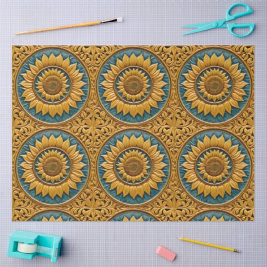 Trendy zonnebloemen mooi Collectie Tissuepapier (Craft)