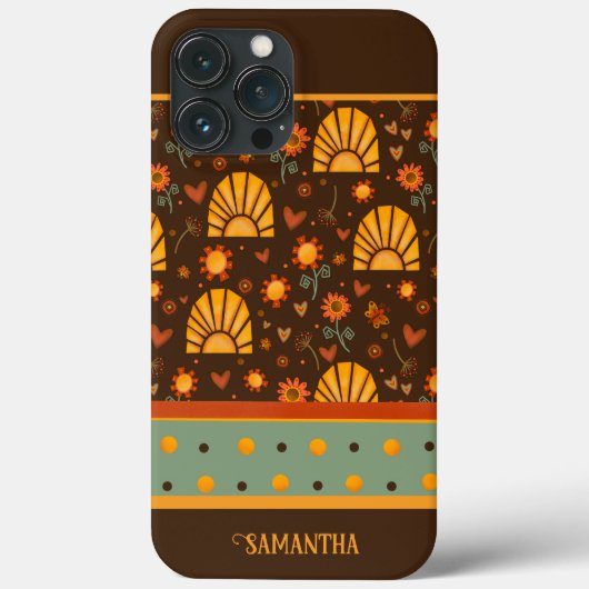 Trendy Zonneschijn Bruin Moderne Naam Inspirivity Case-Mate iPhone Case (Achterkant)