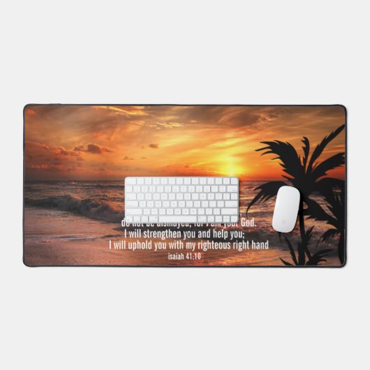 TRENDY ZONSONDERGANG NATUUR CHRISTELIJK BIJBELVERS BUREAUMAT (Keyboard & Muis)