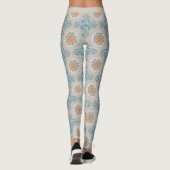 Trendy Zuidwest Blauw Beige Patroon Design Leggings (Achterkant)