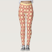 Trendy Zuidwesters Patroon Rozige Beige Leggings (Voorkant)