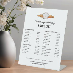 Trendy Zuurdeeg Brood Bakkerij Prijs Lijst Menu Reclamebord Met Voetstuk