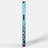 Trendy Zwart & Blau Glitter Ombre Luipaardprint iPhone Hoesje (Rechterkant)