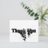 Trendy zwart dank u briefkaart (Staand voorkant)