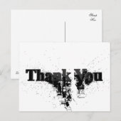 Trendy zwart dank u briefkaart (Voorkant / Achterkant)