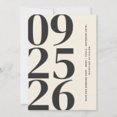 Trendy Zwart Eenvoudig Elegant Modern Minimalist Save The Date (Voorkant)