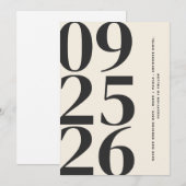 Trendy Zwart Eenvoudig Elegant Modern Minimalist Save The Date (Voorkant / Achterkant)