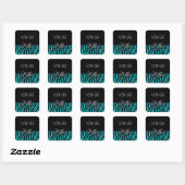 Trendy zwart en Blauwgroen zebra print prijs Label (Vel)