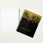 Trendy zwart en goud glitter druppels aangepaste n planner (Display)