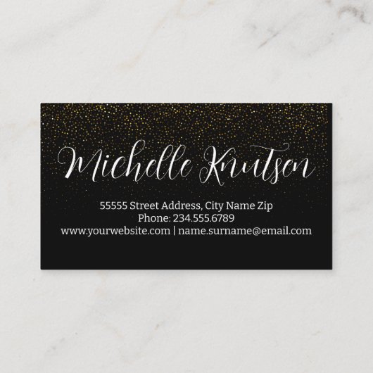 Trendy zwart en goud make-up artiest haar salon visitekaartje (Achterkant)