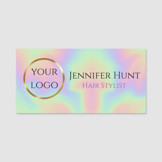 Trendy zwart en goud naamplaatje (Voorkant)