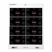 Trendy zwart en roze 2 OZ druppelaar flesetiket Etiket (Full Sheet)