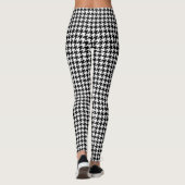 Trendy zwart en wit Houndstooth Deco Chic Patroon Leggings (Achterkant)