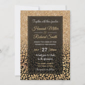 Trendy Zwart Goud Glitter Leopard Ombre Kaart (Voorkant)