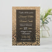 Trendy Zwart Goud Glitter Leopard Ombre Kaart (Staand voorkant)