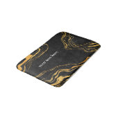 Trendy Zwart Goud Luxe Monogram Badmat (Gekanteld)