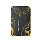 Trendy Zwart Goud Luxe Monogram Badmat (Voorkant Verticaal)