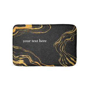 Trendy Zwart Goud Luxe Monogram Badmat