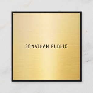 Trendy Zwart Goud Modern Elegant Design Sjabloon Vierkante Visitekaartje