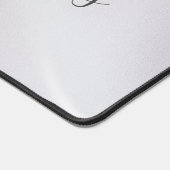 Trendy zwart goud monogram parelmoer iriserend bureaumat (Hoek)